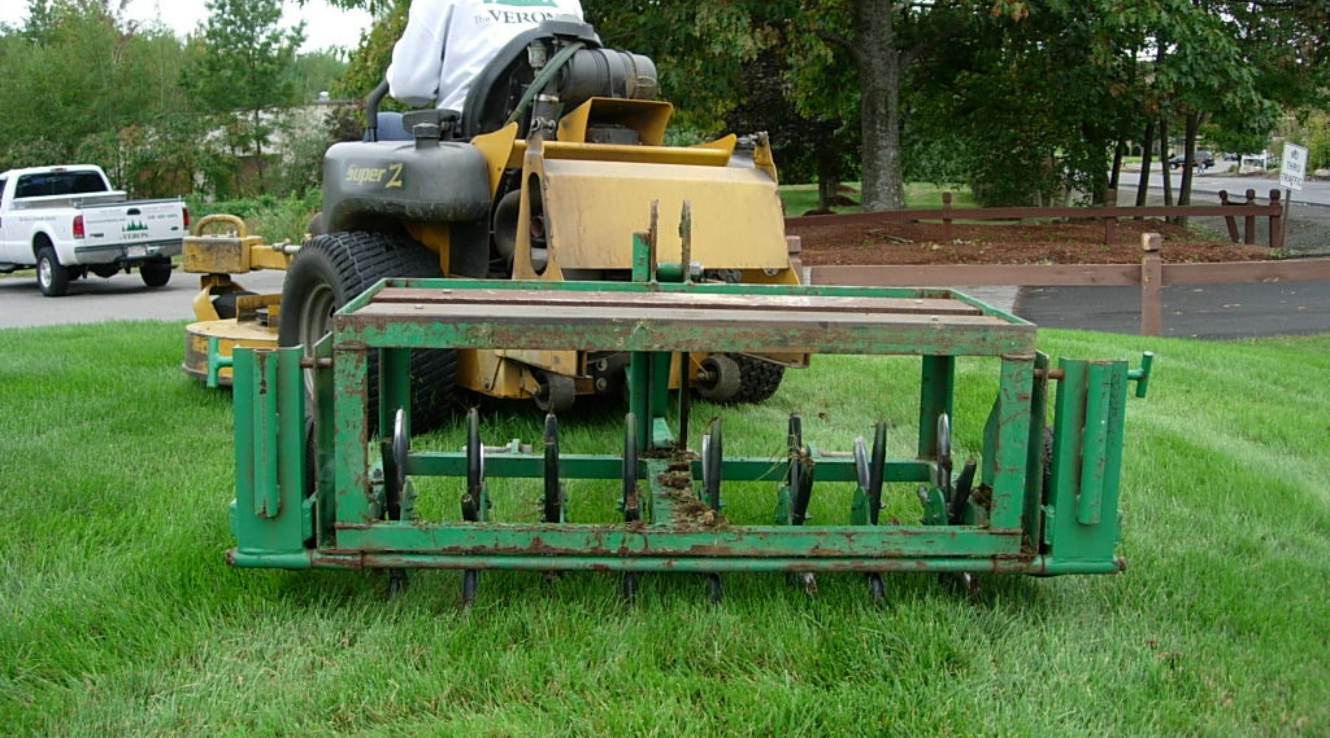 Core aeration and seeding